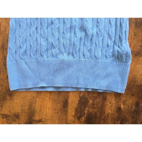 🌿 GAP Cable Knit Short Sleeve Sweater – Baby Blue (Summer 2009) - Picture 4 of 6